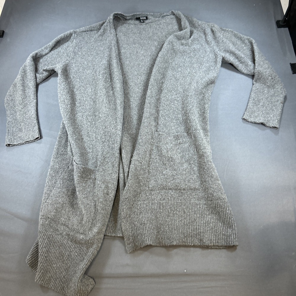 a.n.a Women Grey Marled Open Front Cardigan Sweater XL Long Sleeve Pockets